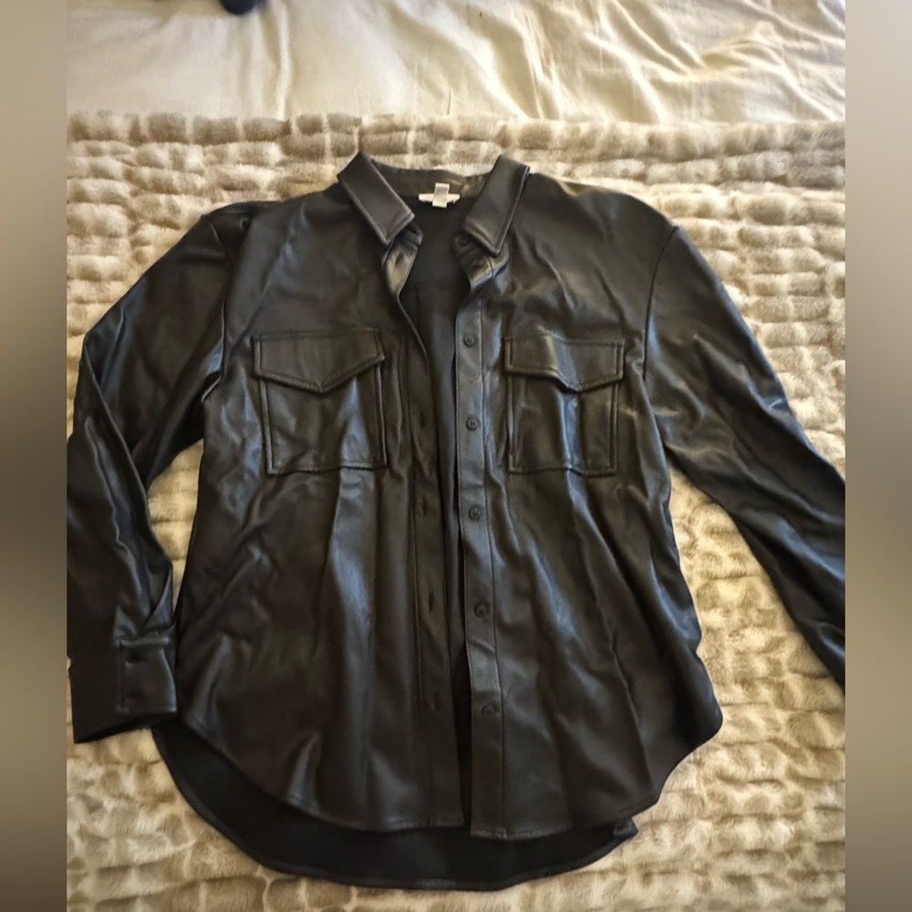 Black Faux Leather Jacket - Picture 4 of 8